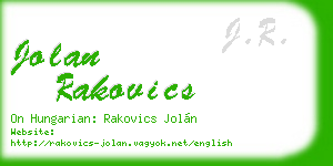 jolan rakovics business card